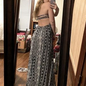 Open-Back Tribal Maxi Dress